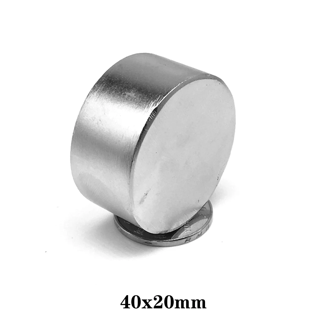 1/2PCS 40x20 Thick Neodymium magnet 40x20mm Big Super strong round magnet Rare Earth NdFeb permanent powerful magnet 40*20