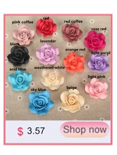 5 teile/lose 50mm 3D Große Große Handgemachte Polymer Clay Weiße Rose Blume Zubehör Diy Hochzeit Braut Schmuck Kleid Dekoration – Detail 8