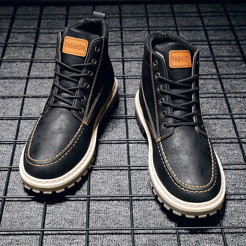 

Natural Cow Leather Men Winter Boots Handmade Retro Men Boots Leather Men Winter Shoes Man Shoes 79