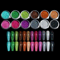 1 Box Iridescent Nail Powder Silver Glitters Flakes Nail Art Decorations Nail Glitter Sequins For Nails Shiny Accessories