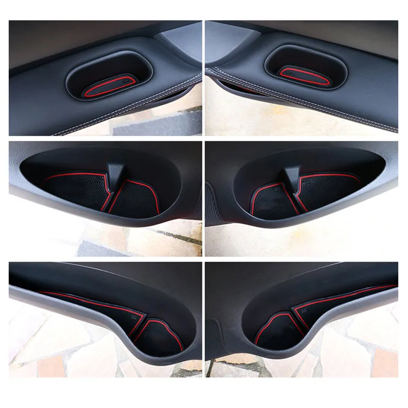 for Chevrolet Malibu 2016 2017 2018 2019 Rubber Anti-slip Mat Door Groove Cup pad Gate slot Coaster Interior Car Accessories