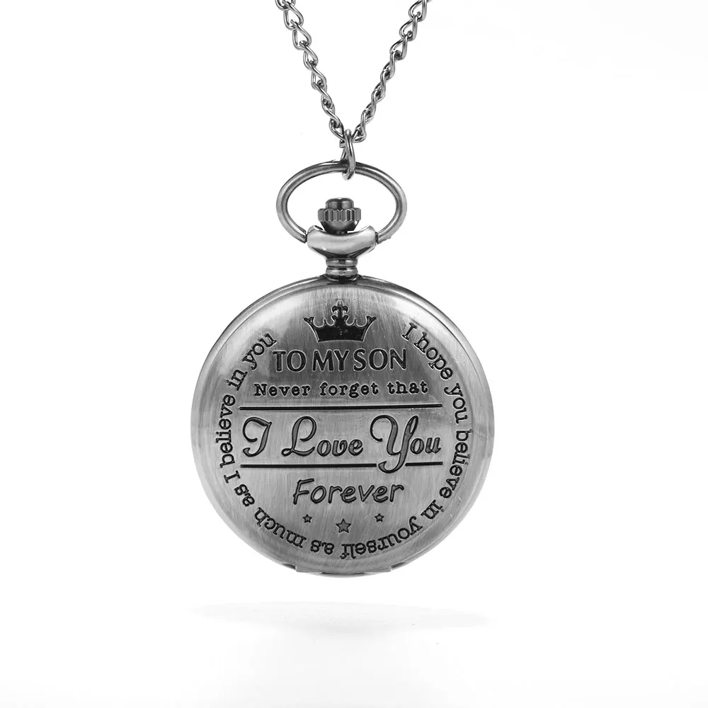 Golden English lettering large pocket watch trend personality creative gift value exquisite flip pocket watch