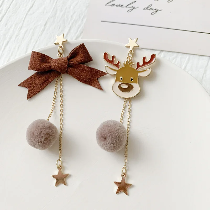 Cute Christmas Elk Dangle Earrings For Women New Year Garland Christmas Tree Snowman Drop Earring Fashion Xmas Jewelry Gift