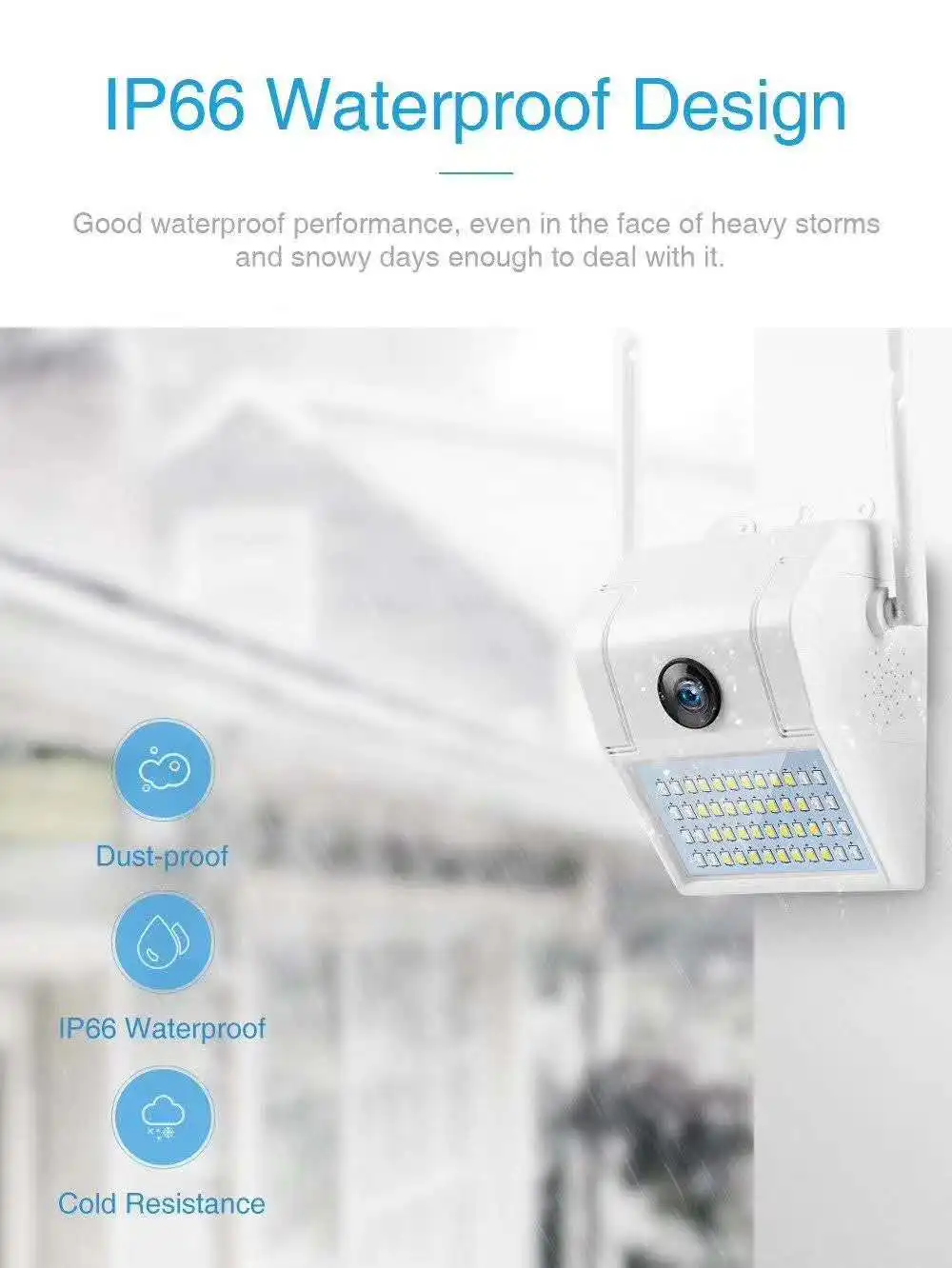 1080P Outdoor WiFi IP Camera Wireless 48 LED Light IR Audio Video IP66 Waterproof Home Garden CCTV Security Courtyard Monitoring