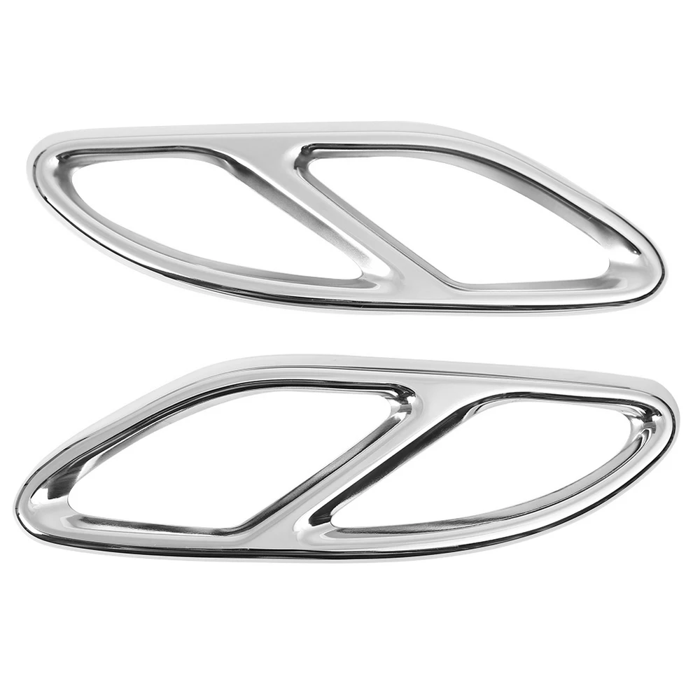 

2 Pcs Exhaust Pipe Cover Trim Steel for Mercedes Benz GLC A B C E Class X253 W205 Coupe W213 W176 W177 W246 Tail Throat Frame