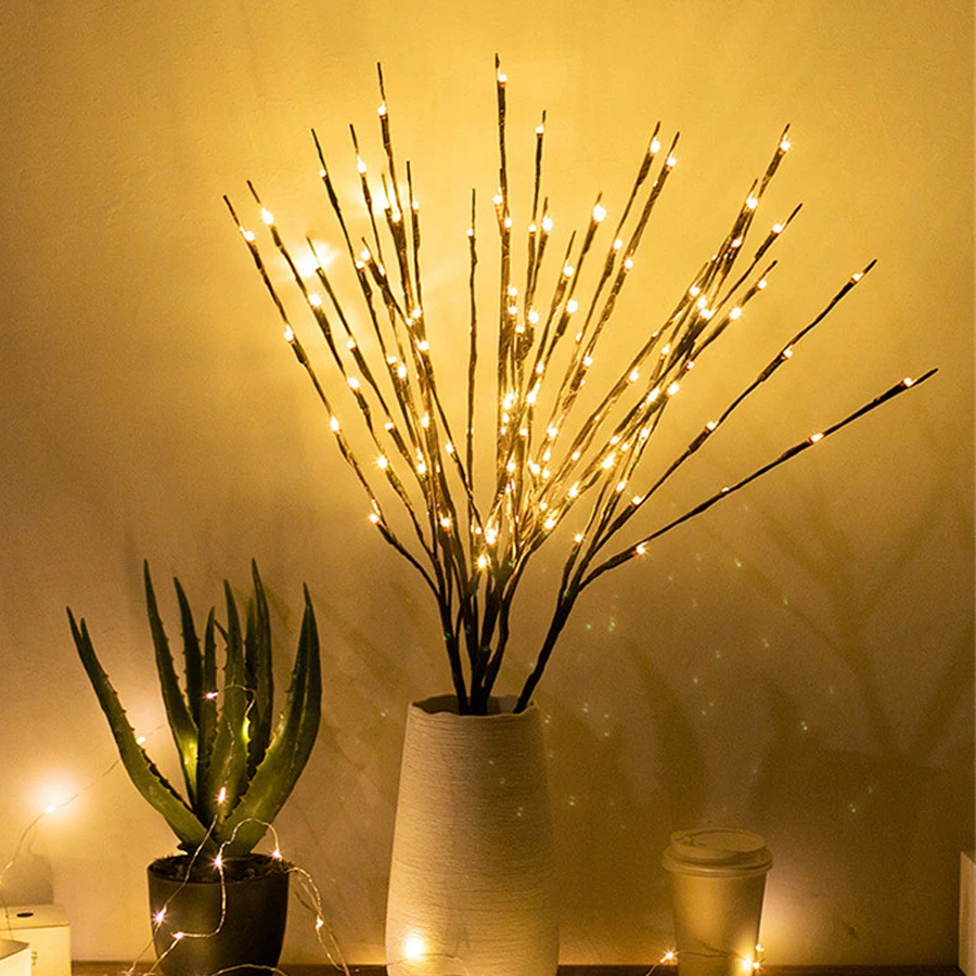 

70CM 20LED Lighted Willow Branch Light Battery Operated Lighted Branch Vase Filler Lamp Willow Tree Artificial Twig Light