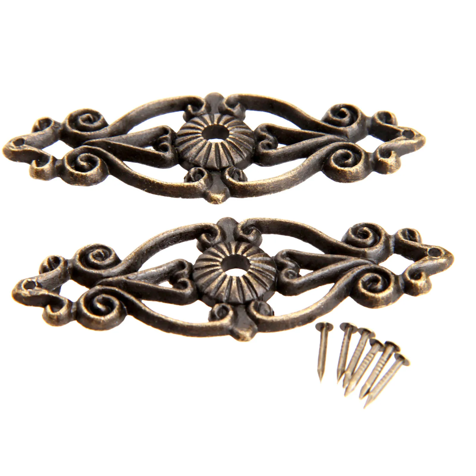 10/6pcs Furniture decorative Corner Box Feet leg protector Iron applique Antique Bronze Bracket Furniture Fittings with nails