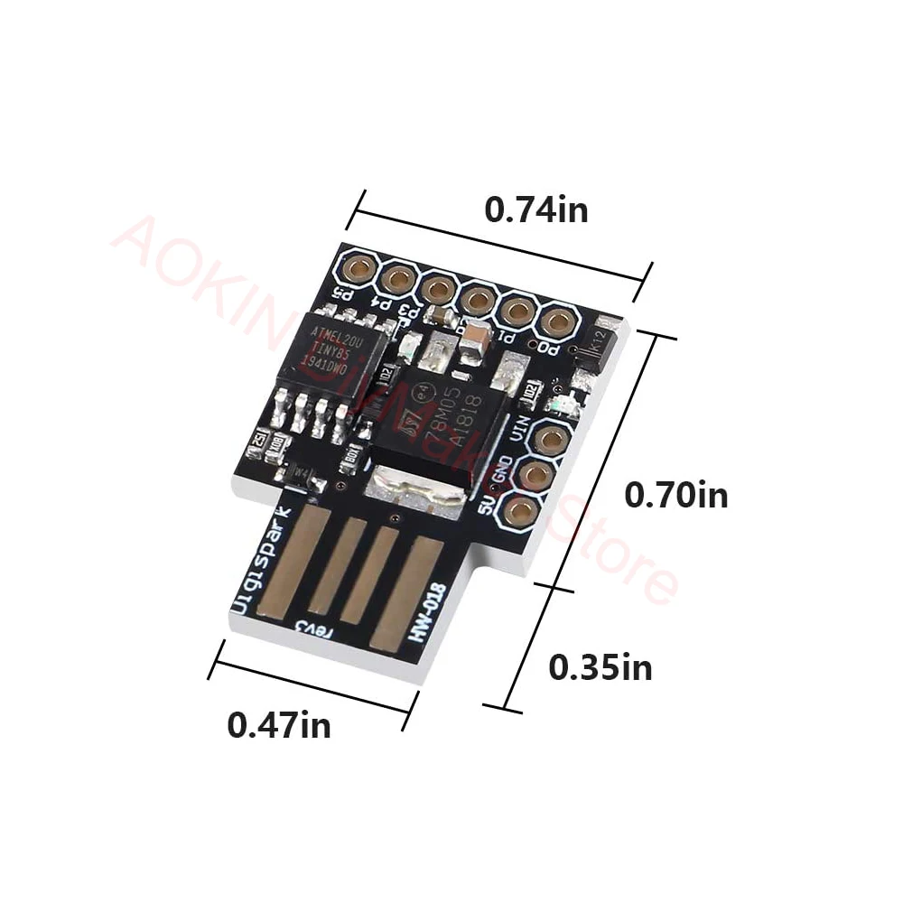 Placa de desarrollo microusb General, 5 piezas, Digispark Kickstarter Attiny85 para Arduino