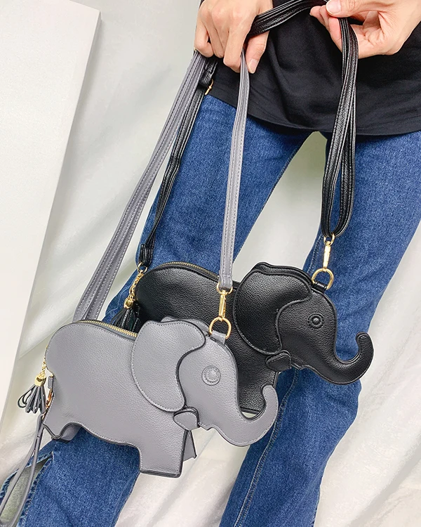 Fashion Elephant Shape Women Purses and Handbags Fun Shoulder Crossbody Bag Cute Animal Designer Female Clutch Bag Pu Leather