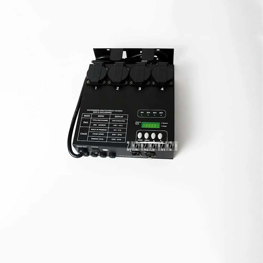 AMT-8008 DMX 512 EU Plug 1KW Dimmer 4 Channels Silicon Pack Box Hanging Bar DJ Stage Light Control Fixture Dimming Equipment