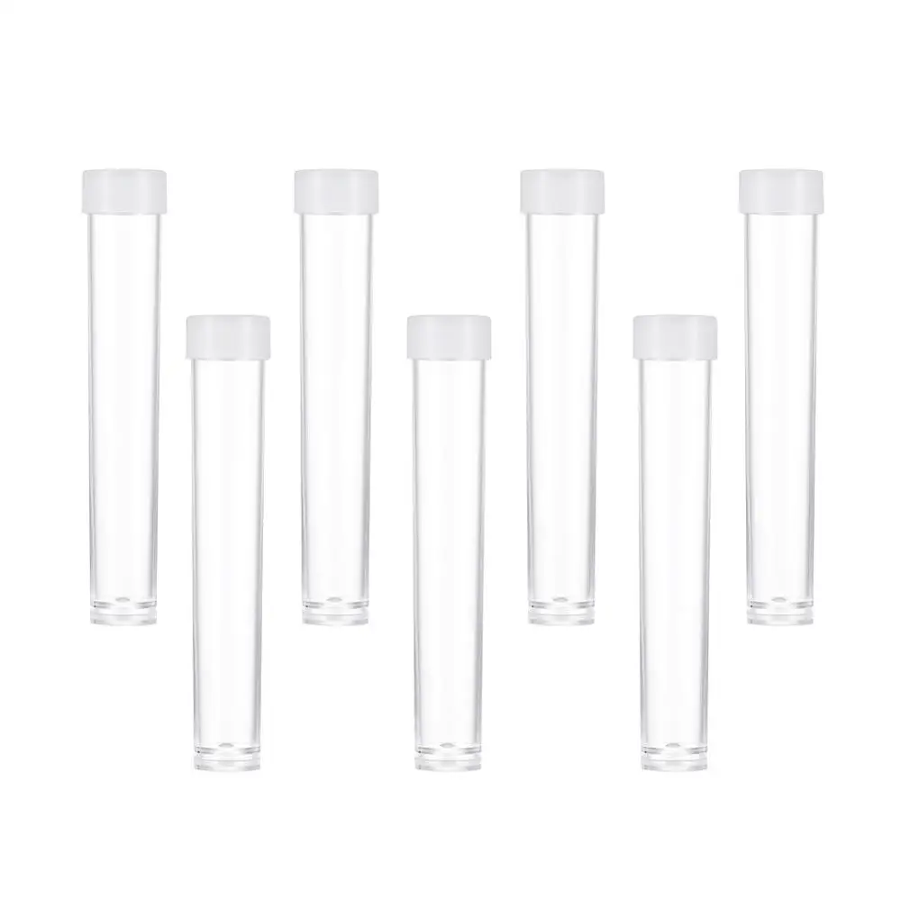 200pcs Clear Tube Plastic Bead Containers Box with Lid for Jewelry Bead Storage Packaging Nail Tool  13.5mm wide, 76mm long