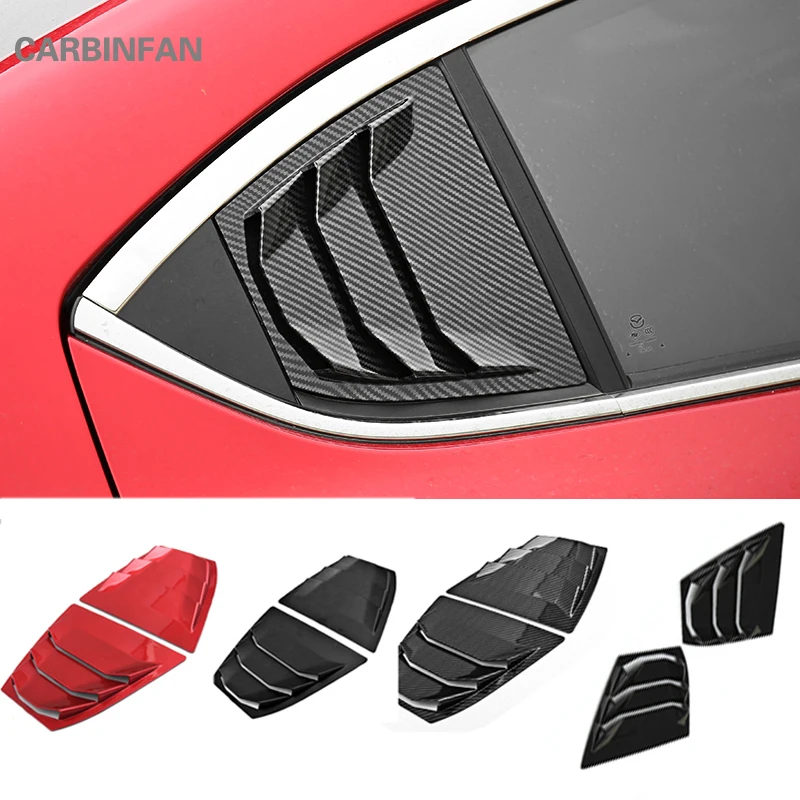 For Mazda 3 Axela 2014 2015 2016 2017 Carbon Fiber ABS Rear Window Hanlde triangle Bowl Cover Car Styling Accessories 2pcs C719