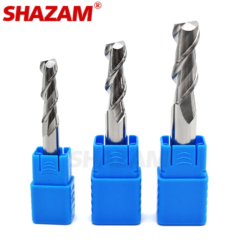 Milling Cutter Alloy Coating Tungsten Steel Tool By Aluminum Cnc Maching 2 Blade Endmills SHAZAM Woodworking For Wood Cutters