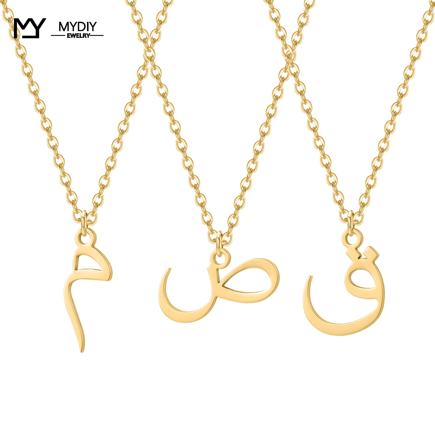 

【Pre-sale】14K Real Gold Material Arabic Initial Letter Necklace Personalized Alphabet Jewelry Pendant Gold Arabic Gift For Women