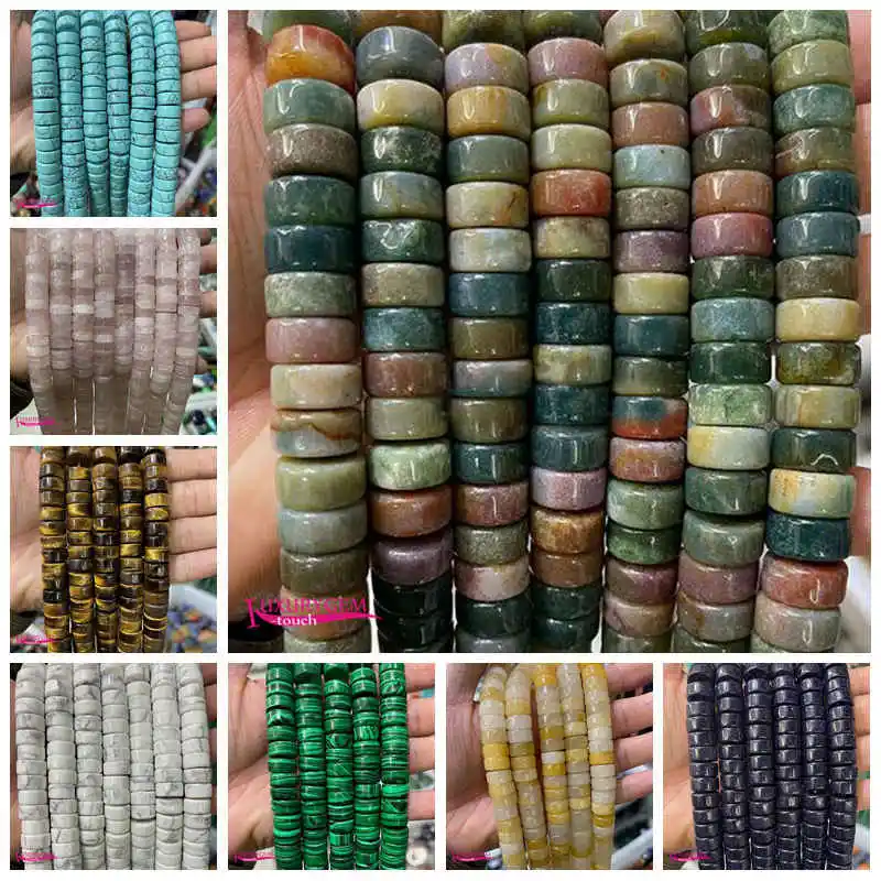 Natural Multicolor Stone Loose Beads 6x12mm Smooth Spacer Shape DIY Jewelry Making Accessories 32Pcs wk456