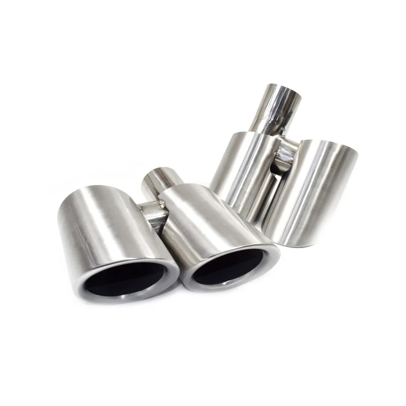 One Set Exhaust Pipe Muffler Tip For Porsche Panamera Change GTS 2009-2013 304 Stainless Steel Tail Throat Nozzles