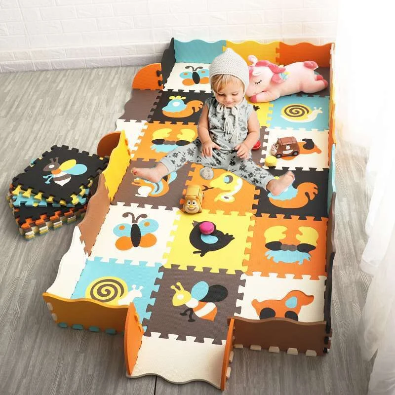 Nieuwe Eva Foam Play Mat Met Hek Baby Puzzel Vloermatten Dik Tapijt Pad Speelgoed Voor Kinderen Educatief Speelgoed activiteit Pad Zachte