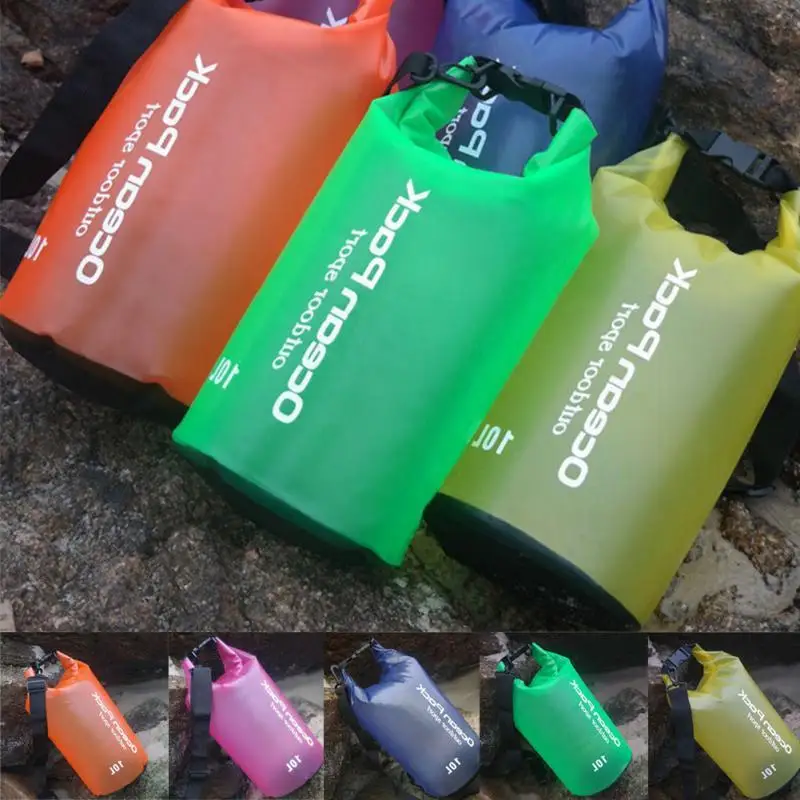 PVC 2/5L/10L Waterproof Swimming Bag Outdoor Waterproof Dry Bag Bags Pouch Camping Boating Kayaking