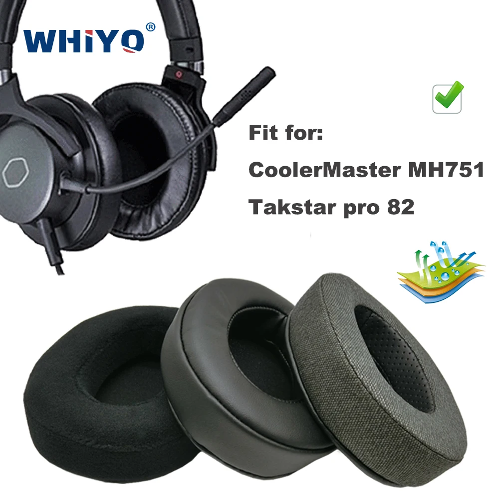 

Replacement Ear Pads for CoolerMaster MH751, Takstar pro 82 Headset Parts Leather Cushion Velvet Earmuff Earphone Sleeve Cover