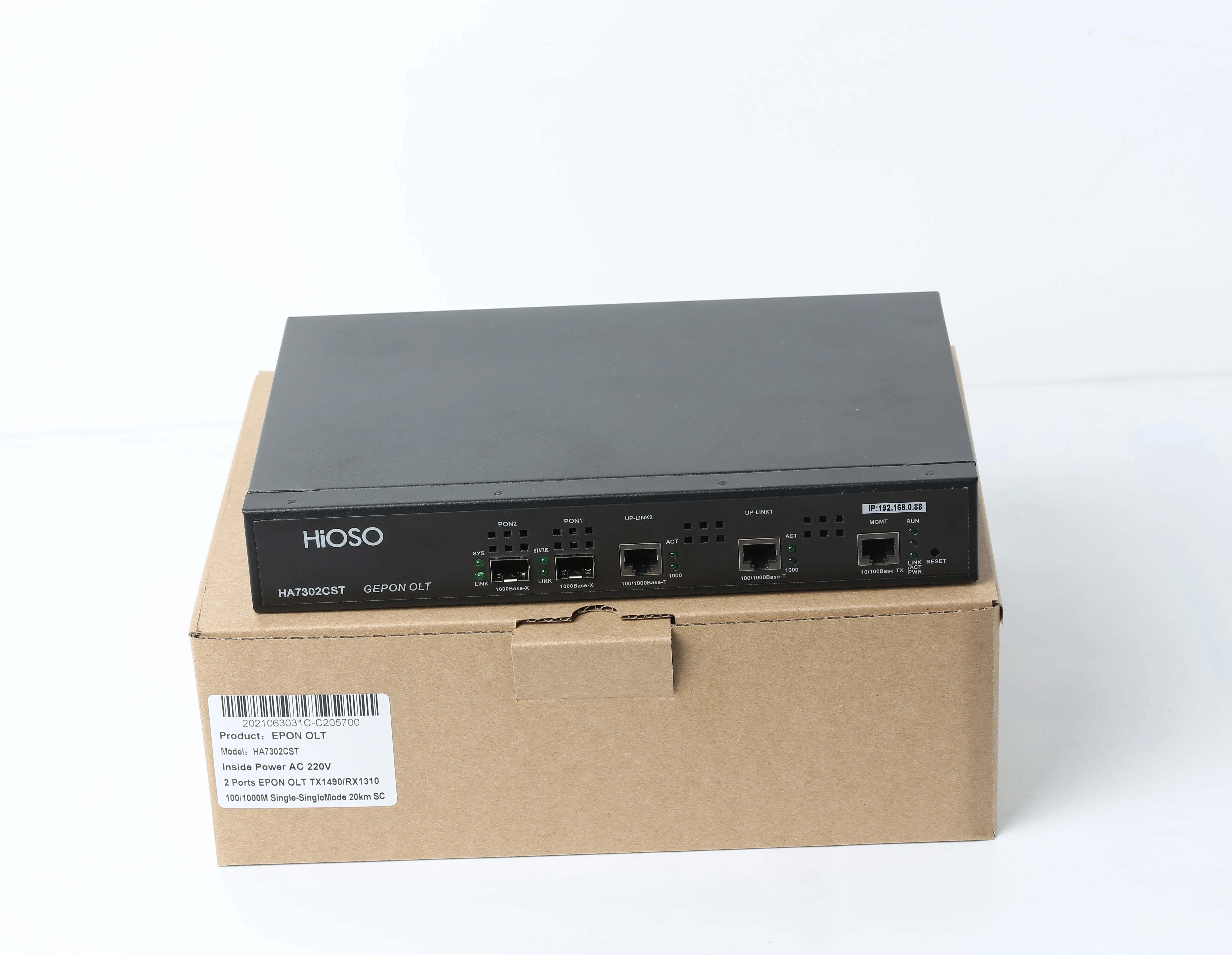 Imagem -05 - Hioso-epon Mini Portas Gepon Olt Supply Outra Marca Onu 1:128 2pon