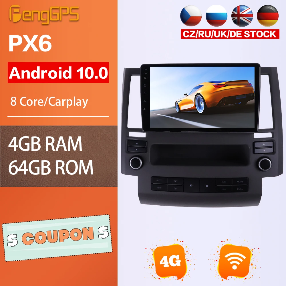 

DVD-плеер для Infiniti FX35 FX45 2003-2006 Android 10,0 радио автомобильное Стерео GPS-навигация мультимедиа головное устройство с сенсорным экраном Carplay