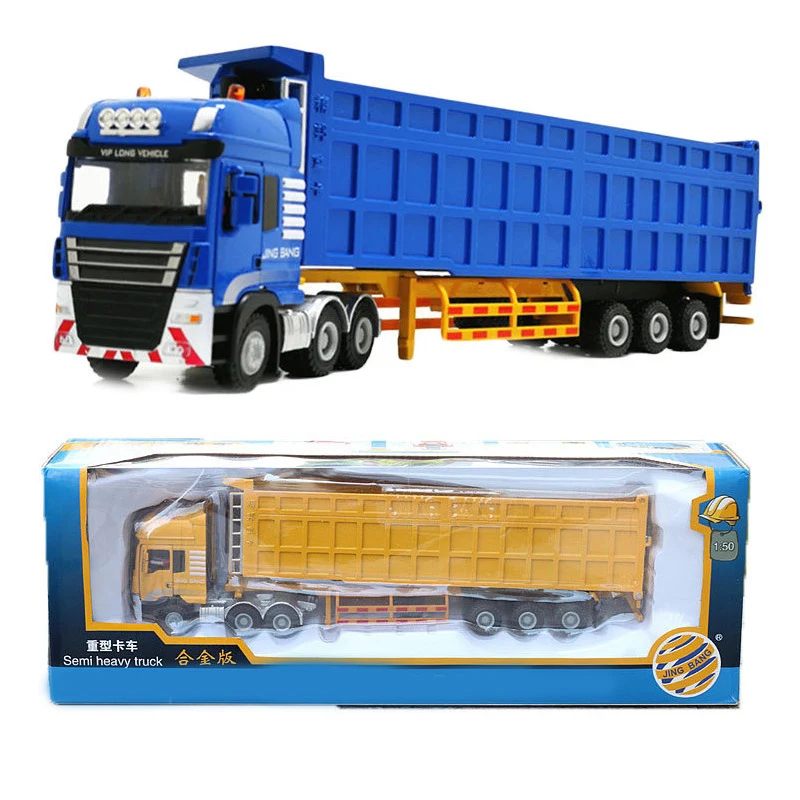 1/50 Simulation Semi-Trailer Heavy Truck Dump Truck Alloy Transport Model Toy Truck Car Model Collection Gift