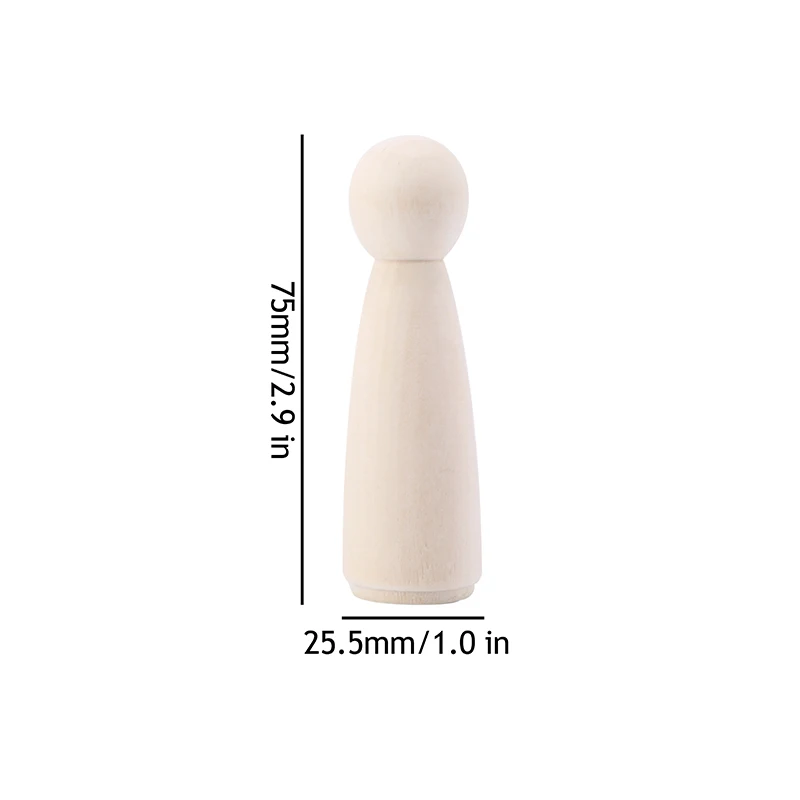 Wooden Peg Dolls Set, 5PCS for DIY Decoration