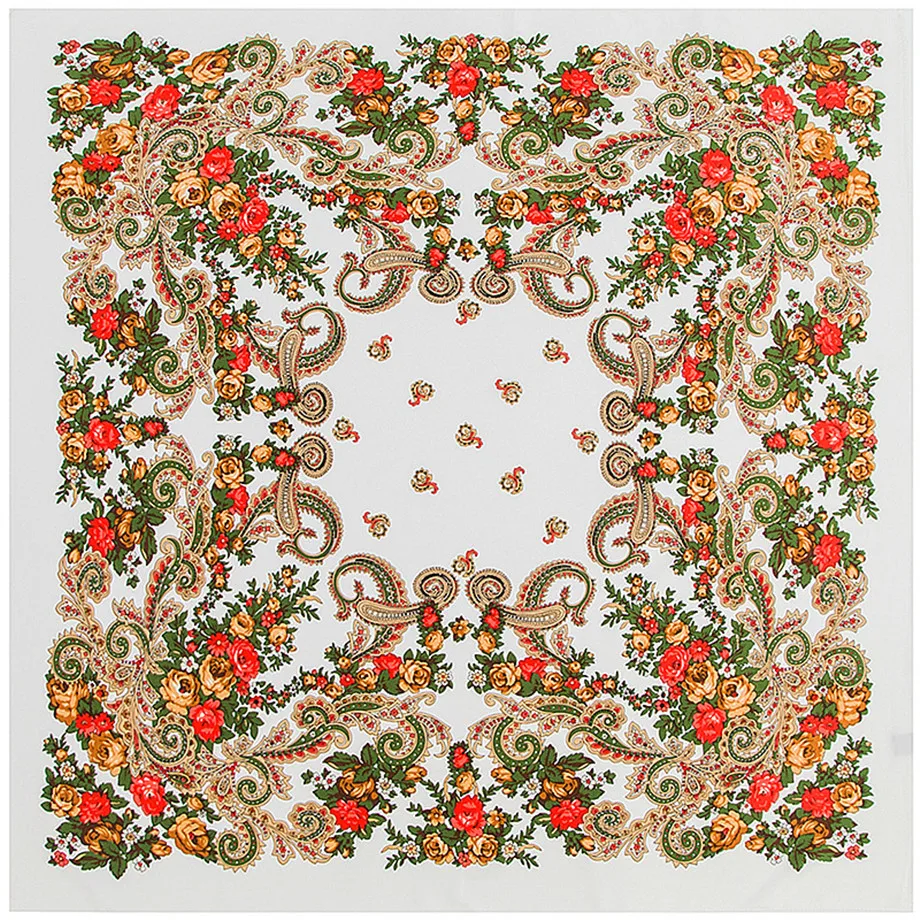 Bufanda cuadrada de estilo Cachemira bohemio para mujer, pañuelo de marca de lujo, nuevo diseño, 100cm, Invierno