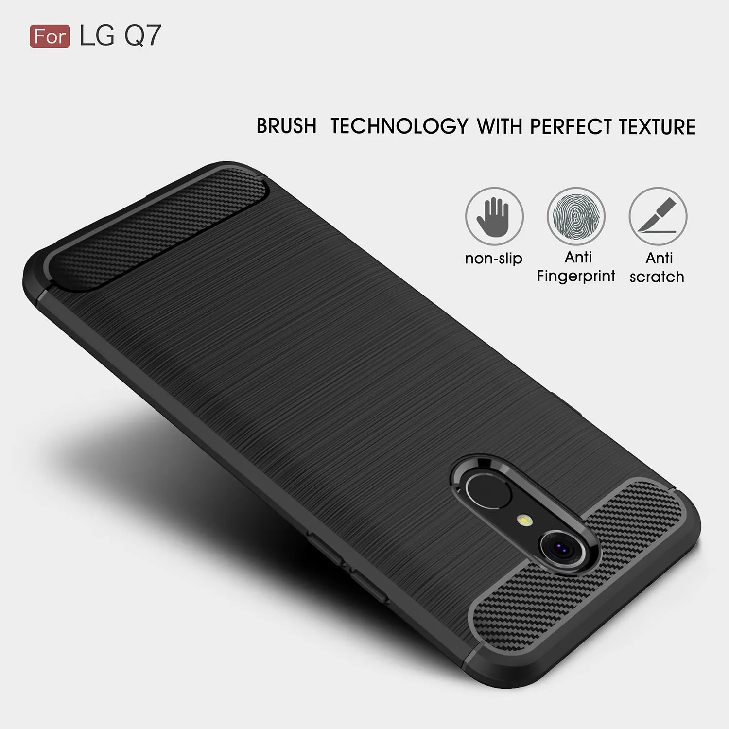 Carbon Fiber Cover Case For LG Q92 Q61 Q70 Q60 Q8 2018 on Q7 Plus Luxury Soft Silicone Shockproof tpu Cover for LG Q61 Q51 Shell