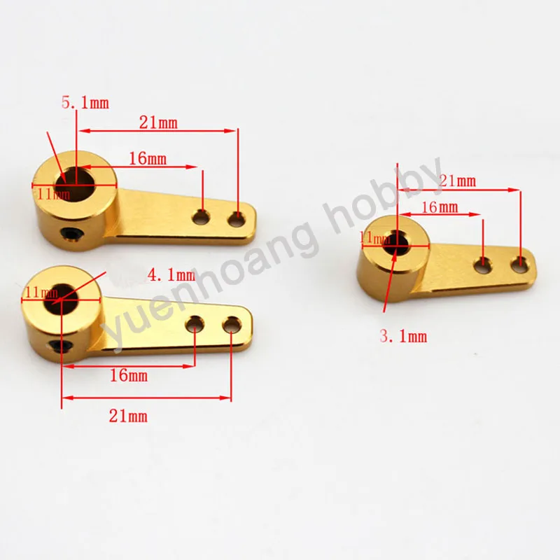 3PCS braccio sterzo in metallo singolo Servo albero di trasmissione eccentrico manovella adattatore biella vite M2 per RC modello auto/barca