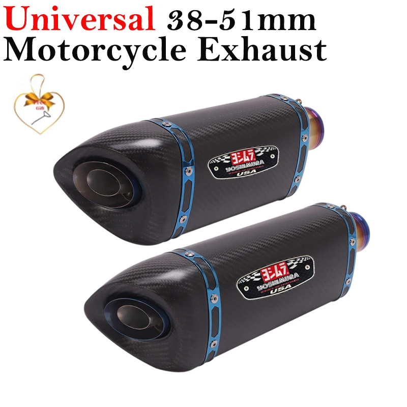 

Yoshimura Carbon Fiber 51mm Universal Motorcycle Exhaust Modify Motocross Escape Muffler DB Killer For FZ6 CBR250 CB600 MT07 ATV