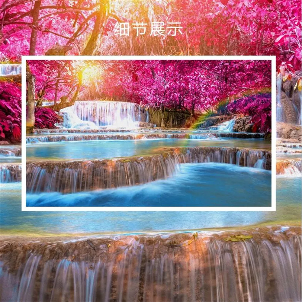 Milofi Custom 3D Mural Wallpaper Flowing Water Makes Money Landscape Decorative Painting Living Room Background Wall