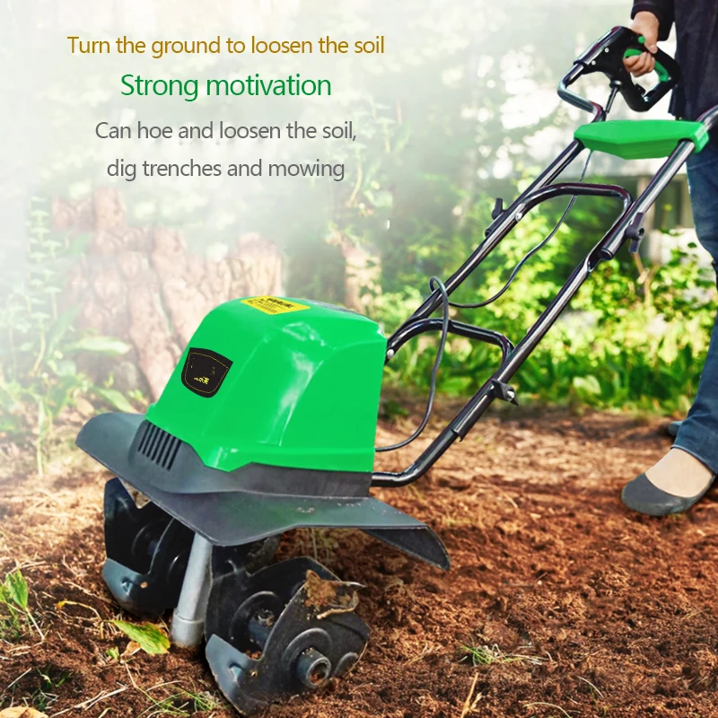 1500W Mini micro-timone elettrico scarificatore del terreno timone forte potenza e alta efficienza terreno da giardino lavorazione del terreno e sciolto
