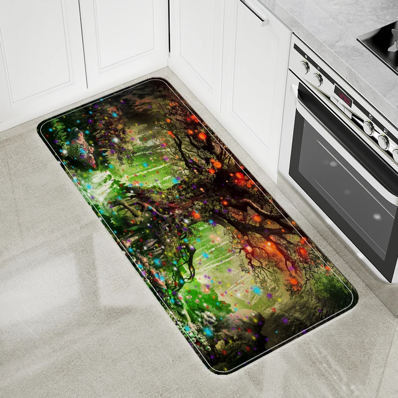 

Psychedelic Forest Front Door Mat Bath Mat Mushroom Living Room Bedroom Hallway Carpet Kitchen Floor Protection Rugs Home Decor