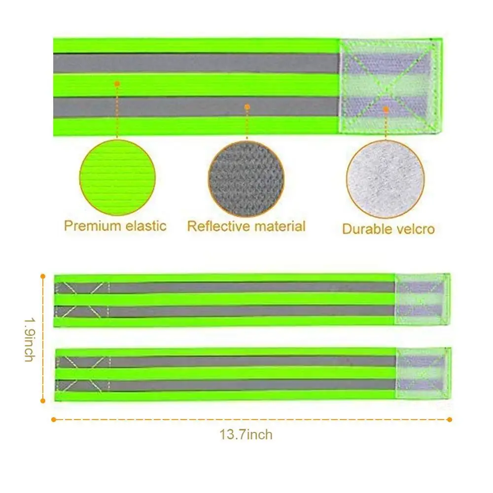 Faixa de braço refletiva elástica, faixa de cintura para tornozelo, perna, segurança, refletor, fita para esportes noturnos, corrida, ciclismo