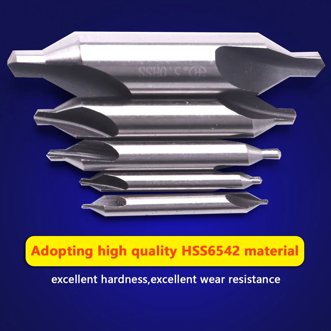 5Pcs Standard 60 Grad HSS Combined-Center Bohrer 1/1.5/2.5/3.15/5mm Senker Bohrer Mit Doppel Ende Härte HRC65