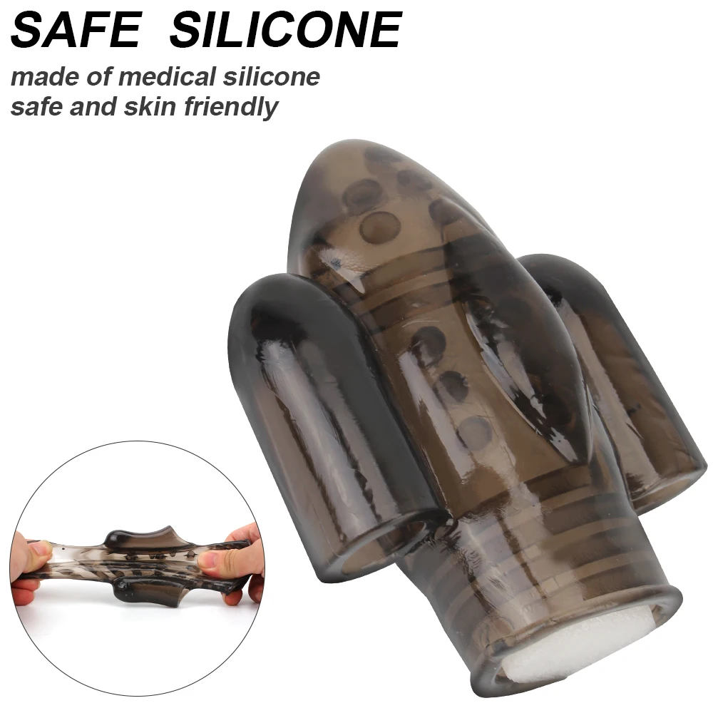 Penis Sucking Vibrator 10 Modes Glans Trainer Delayed Ejaculation Cock Sleeve Silicone Spikes Male Masturbator Sex Toys for Men