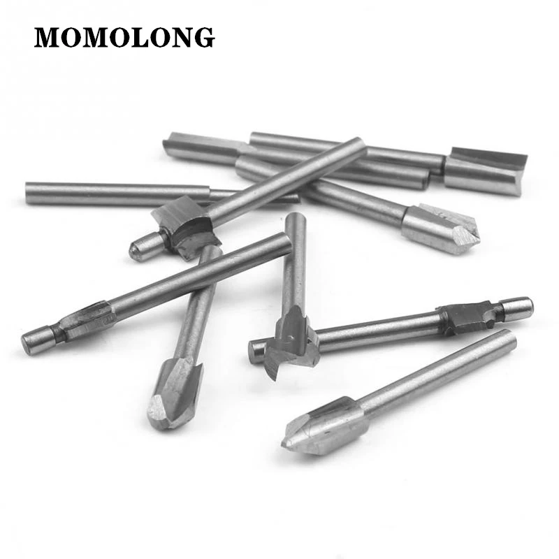 10pcs HSS Router Bits Wood Cutter Milling 1/8\