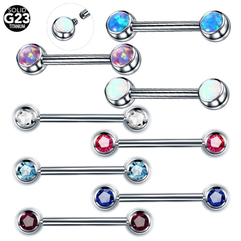 

1PC Titanium Internal Thread Tongue Barbell Piercings 14G Nipple Piercings Tongue Straight Bar Helix Industrial Earrings