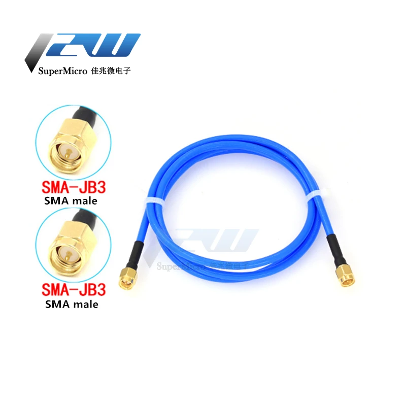 SMA Male to Male Plug Straight Connector with RG402 RG141 RG-402 Coaxial Bridge Blue Cable, RF Low Loss Coax Cable 10/20CM-200CM