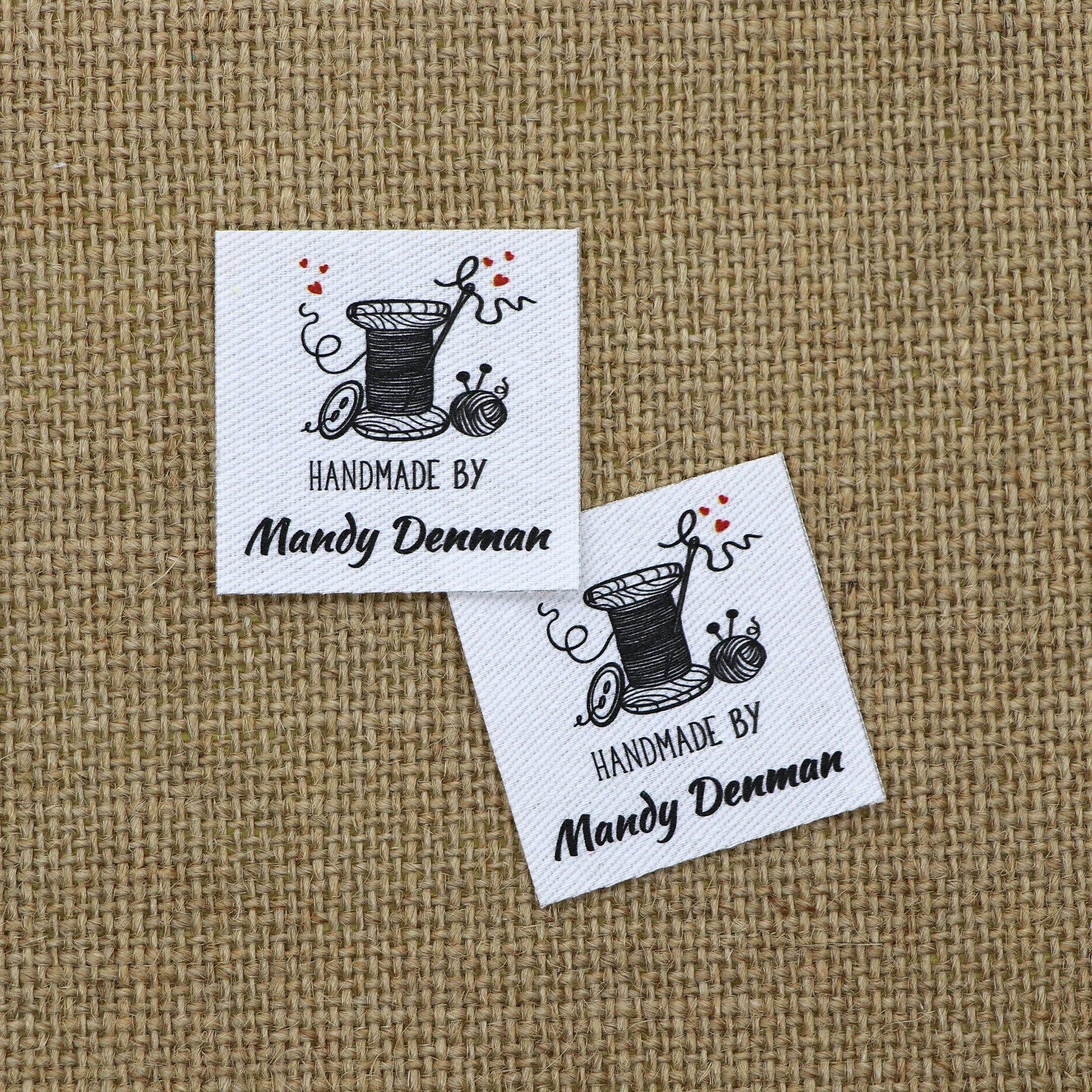 Custom Ironing Labels, Personalized Brand , Logo or Text, Clothing Labels,  iron on, Square, frame (YT136)