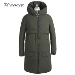 D`OCERO 2022 New Winter Jacket Women Casual Loose Parkas Warm Thick Hooded Coat Windproof Quilted Long Simplee Outerwear