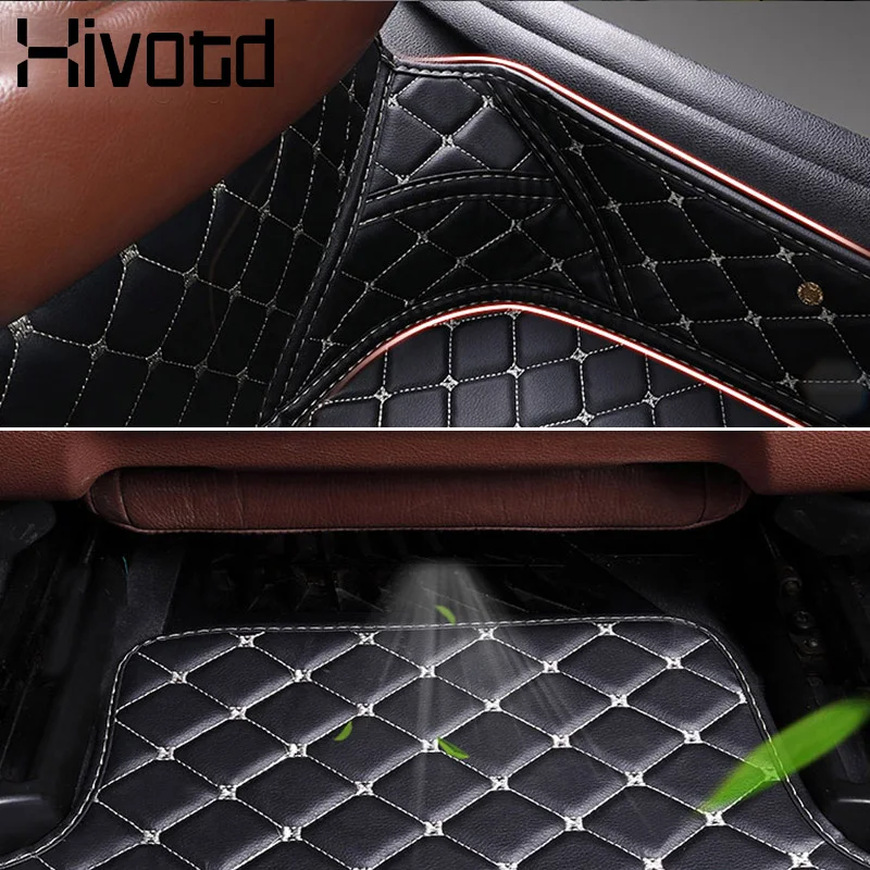 Hivotd For Geely Atlas Emgrand NL-3 Proton X70 Boyue Accessories Car Floor Mats PU Leather Protector Foot Pad Anti-dirty 2019