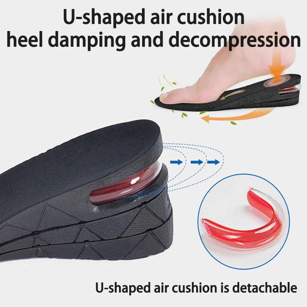 1.5-9cm Invisible Height Increase Insole Cushion Height Lift Adjustable Cut Shoe Heel Insert Taller Support Absorbant Foot Pad