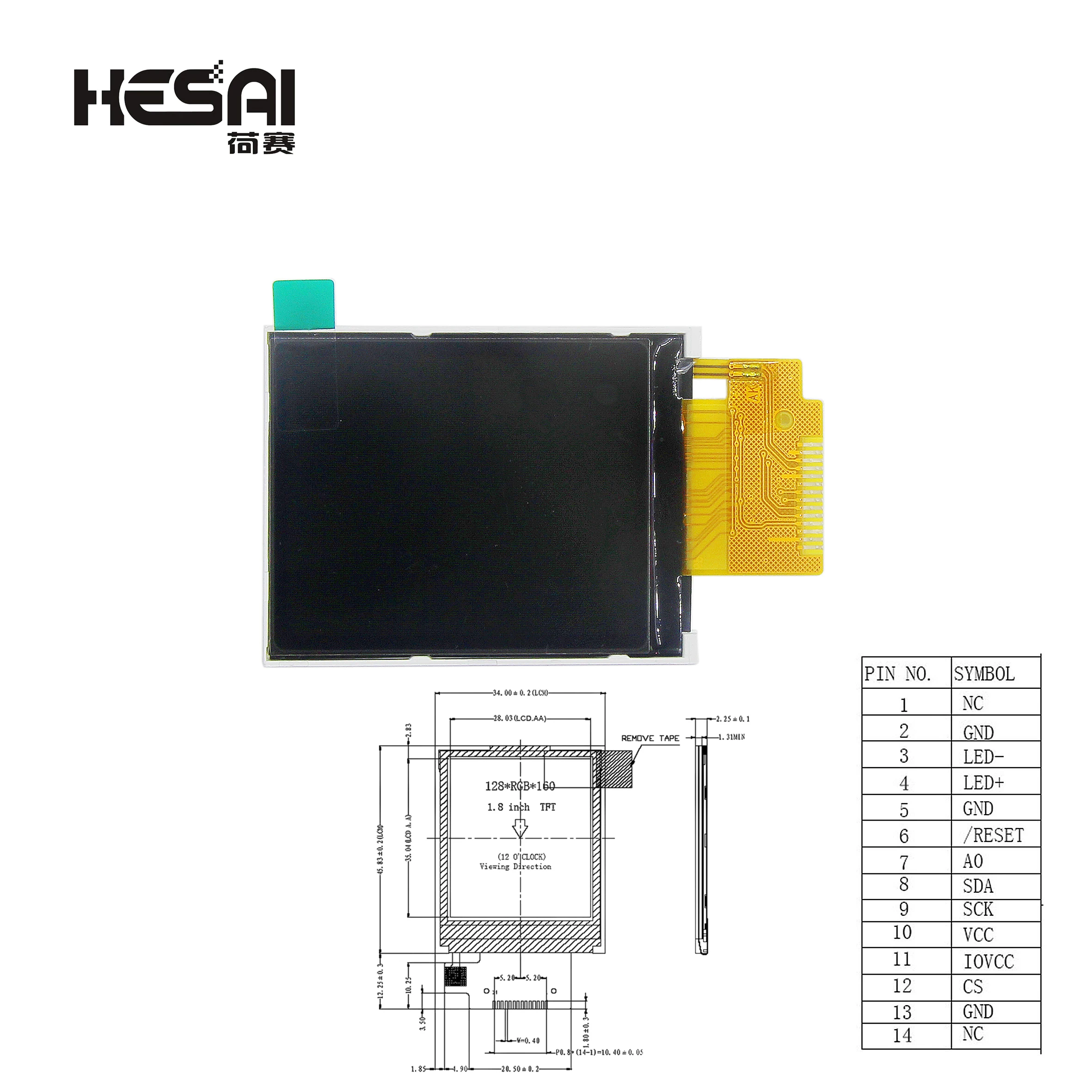 1.8" Inch Color TFT LCD Display Module 128x160 Display ST7735 SPI Serial Interface IO Ports For Arduino Diy Kit STM32