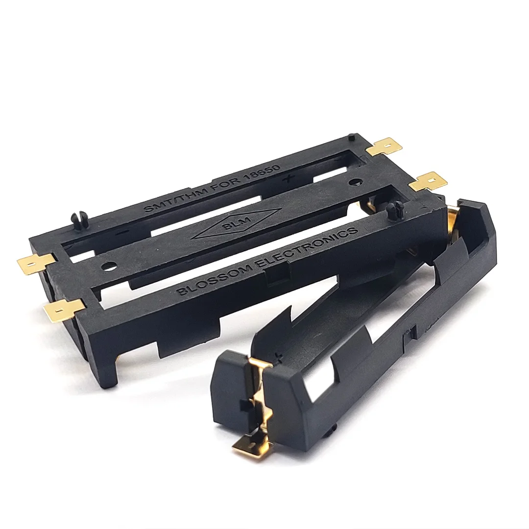 คุณภาพสูง18650 SMD แบตเตอรี่18650 SMT กล่องเก็บแบตเตอรี่18650แบตเตอรี่กล่องสีบรอนซ์ Pins ตำแหน่งคอลัมน์