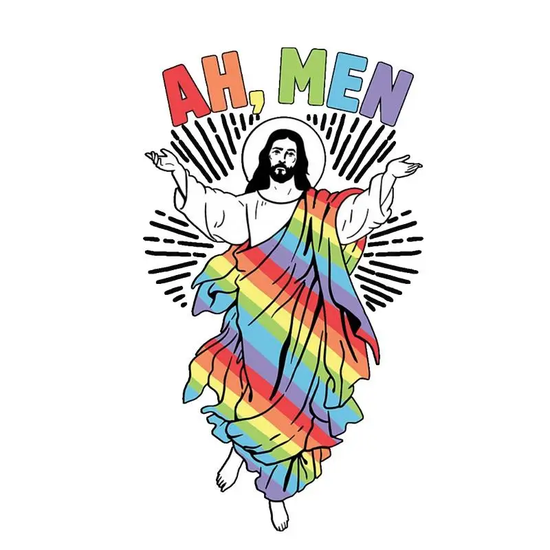 RuleMyLife  8.7CM*15CM  Funny Ah Men GAY Jesus PVC Motorcycle Car Sticker 11-00379