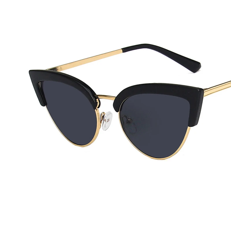 2025 cat eye sunglasses women brand retro design Elegant Ladies Half frame Fashion Italy Sunglasses Female Vintage Eyewear big