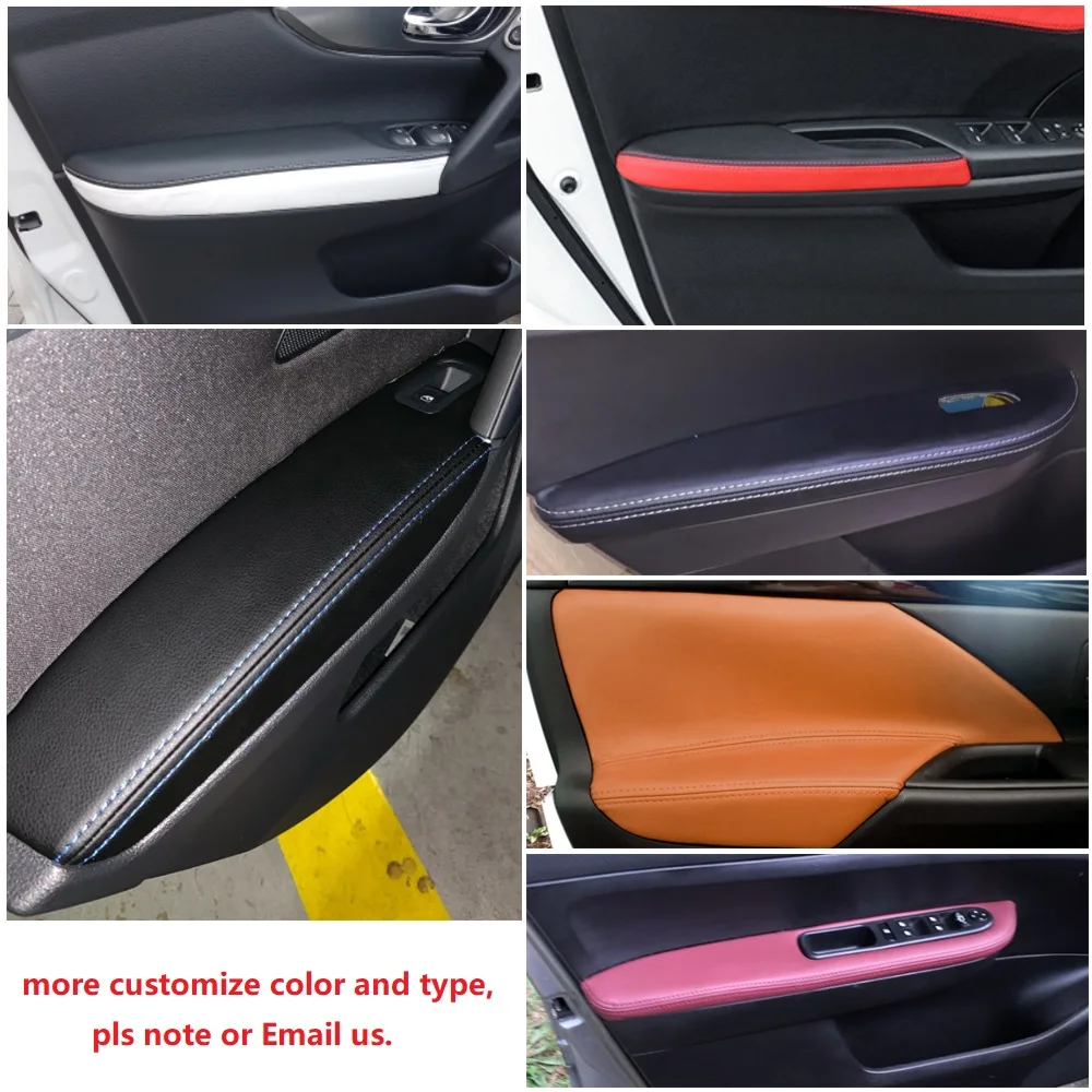 For Honda Civic 8th Gen Sedan 2006 2007 2008 2009 2010 2011 Front 2pcs Car Door Armrest Panel Microfiber Leather Cover Trim