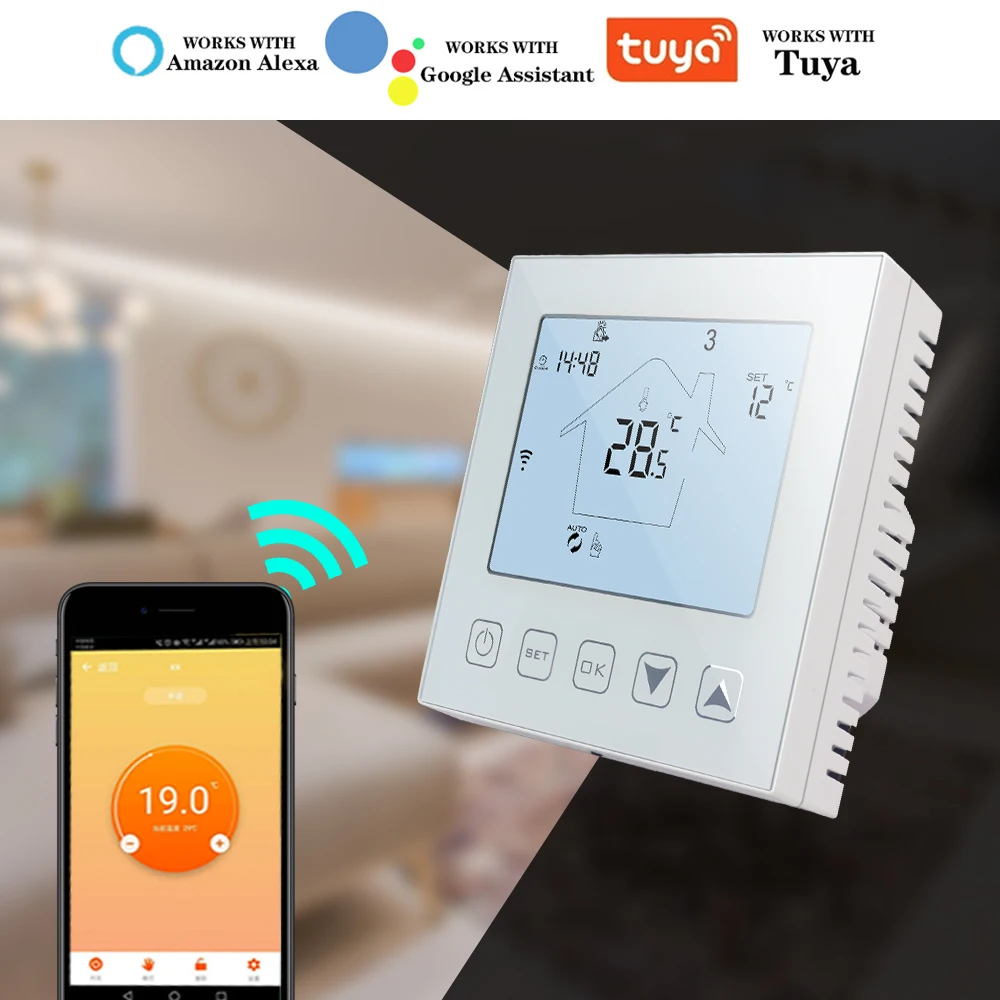 WiFi Thermostat 16A 3A Smart Touch Warm Floor Temperature Controller Electric Floor Heating Thermostat Tuya APP Remote Control
